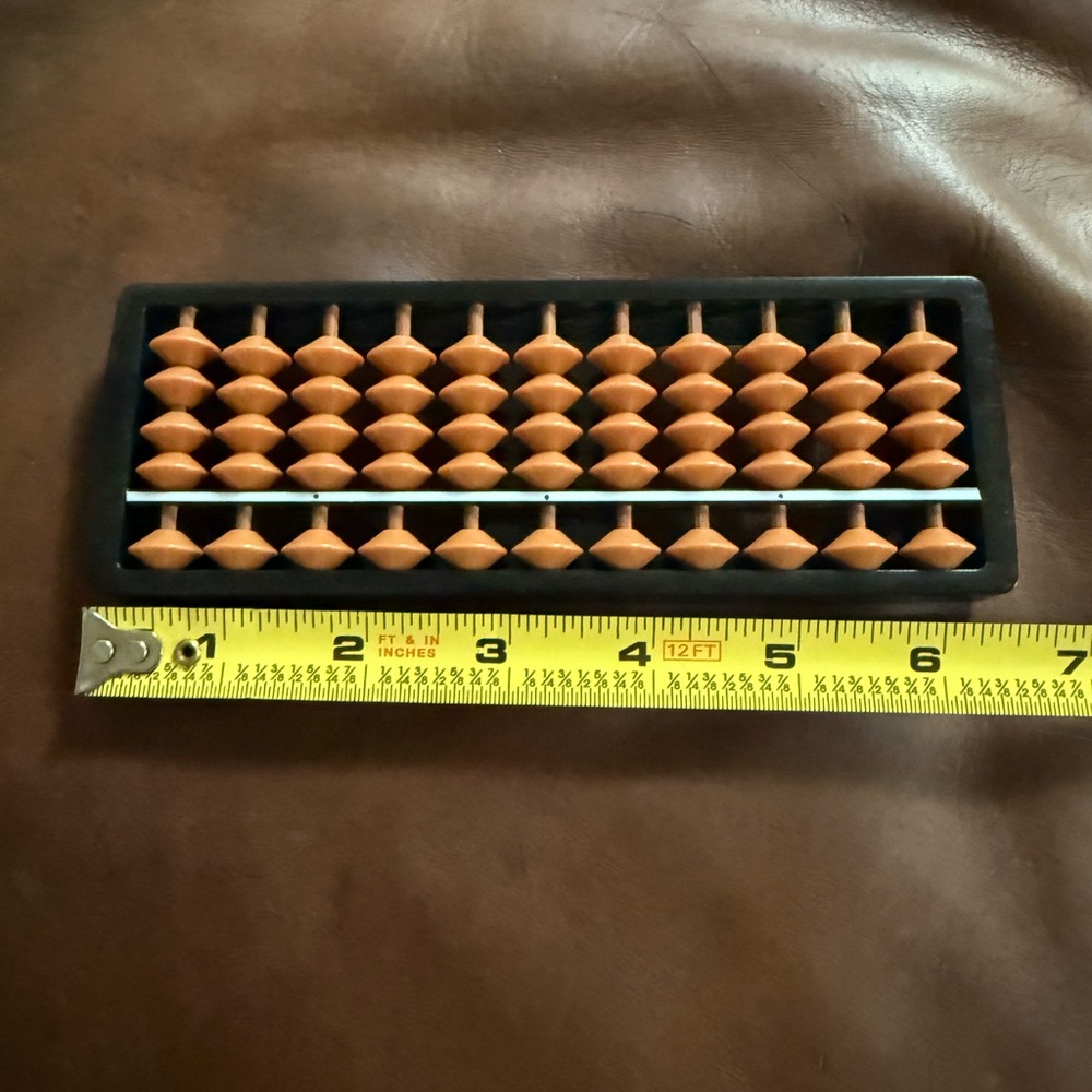 Source Unknown Abacus with Black Frame and Brown Beads